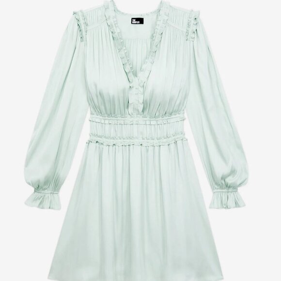 The Kooples Dresses & Skirts - NWT | The Kooples | Mint Green | V-Neck Mini Dress with Ruffle Details